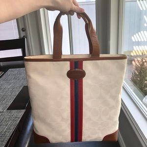 Coach cream signature tote